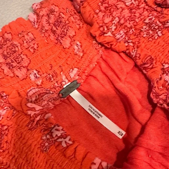 Free People Barclay Red/Orange Floral Dress - Picture 2 of 2